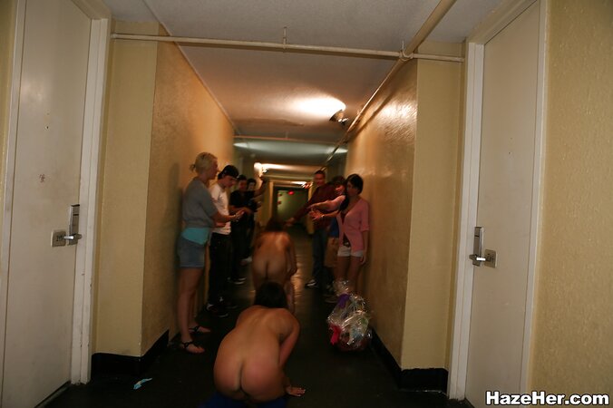 Lesbians show their tits and pussy in a slutty party