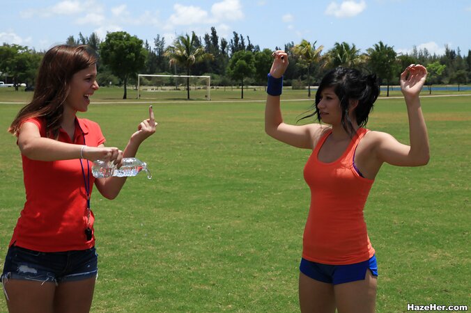 Pamela and other lesbians enjoy a hardcore outdoor orgy