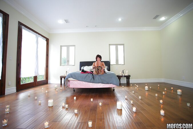 Naughty woman with round tits looks so dirty with naked charms on camera