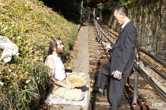 Japanese Haruna Sendo has to show her hairy pussy and breasts to angry man
