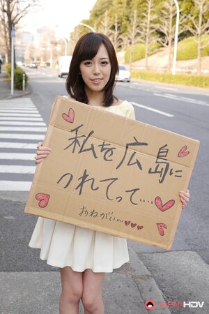 Shiori Yamate reveals her hot breasts and sucks a cock in a car