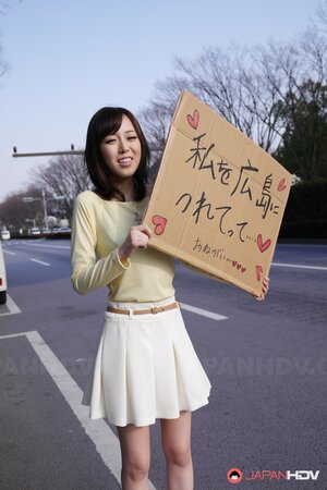 Shiori Yamate reveals her hot breasts and sucks a cock in a car