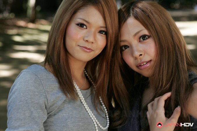 Japanese schoolgirls Tsubasa and Kanon are making out in public