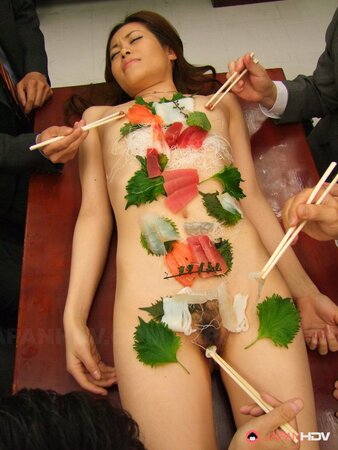 Hot maid Tachiki Yui gets her pussy fingered and used as a plate