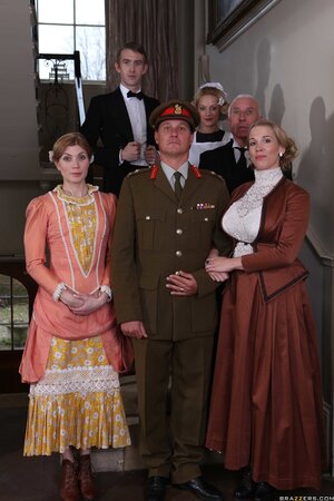 Horny MILF Rebecca More and maid Loulou enjoy sharing a long cock