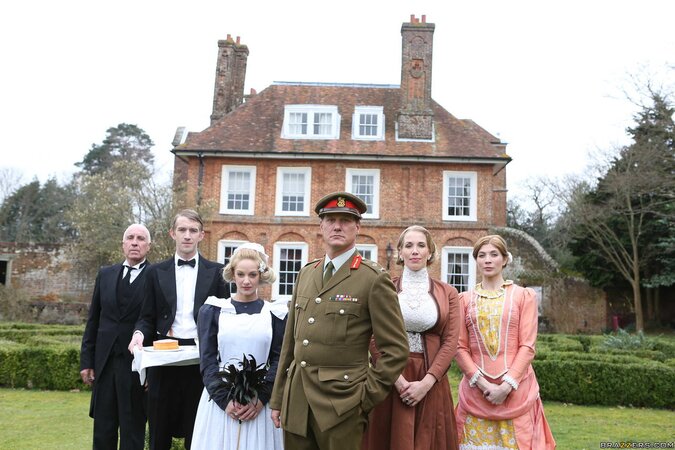 Horny MILF Rebecca More and maid Loulou enjoy sharing a long cock