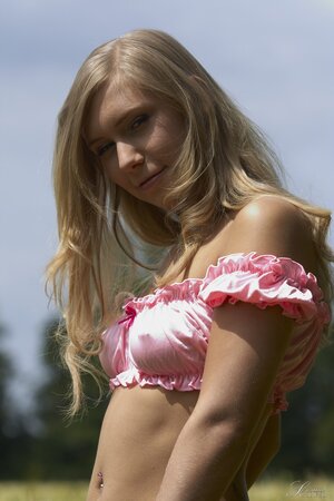 Sheryl Nitro presents her natural, pierced tits in a public place