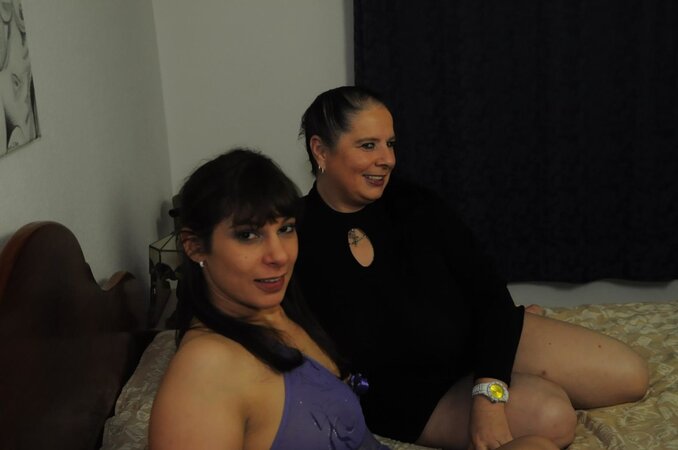 Amateur big-titted granny and horny MILF engage in a hardcore bedroom foursome