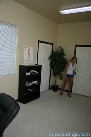 Whore plays with her coach's cock and gets fucked silly too