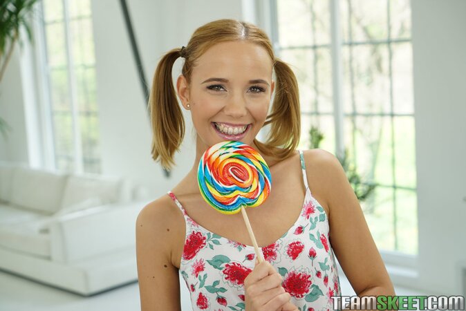 Poppy Pleasure gets her tits licked before doggystyle sex