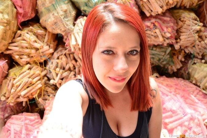 Redhead Yuly Perdomo undresses for hard pounding by Pedro