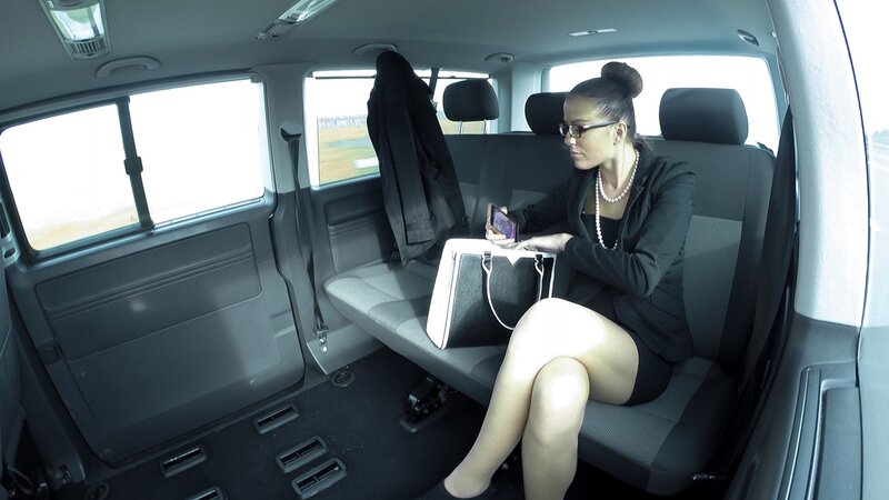 Businesswoman Samantha Joon hard backseat cab sex