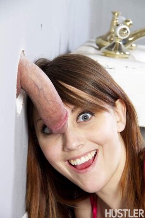 Nickey Huntsman gives this glory hole dick a nice suckjob