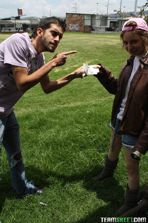 Her tight little cunt hollows out around his big boner now