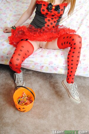 Her pussy is a gaping after she teases her stepbro on Halloween