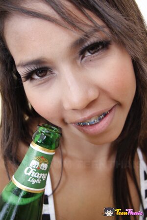 Tight-bodied Thai girl gets a fix of white hard dick