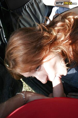 After sucking dick in cheap Russian car, whore was fucked and double facialized