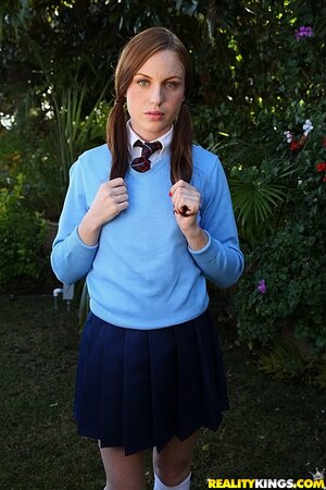 Cute teen girl with nasty carnal desires flaunts muff after piano classes