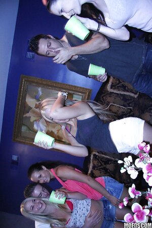 Alcohol makes students forget about shyness and enjoy hot group fuck