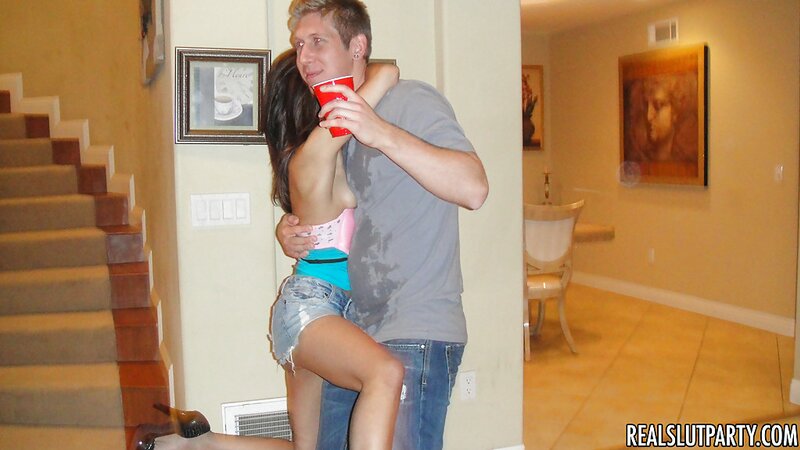 Several excited college girls organize sex party to celebrate end of trimester