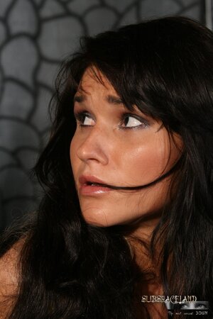 Male tied up Czech MILF Dolly Darkley in black stockings and felt her up