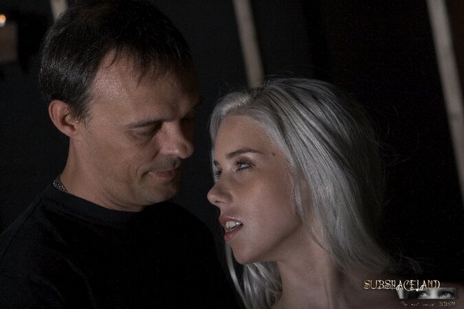 Hogtied girl is almost crying because man exploits her as a sex doll