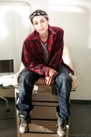 Young slut with hairy cunt Raven Rockette gets completely naked in the hospital