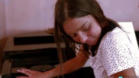 Tight firm teen sucks cock and lets teacher lick her pussy