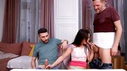 Olivia Zlota plays with two dudes who want her real bad