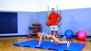 Sporty Marsha May fucks the gym teacher and loves his dick