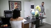 Co-worker's penis turns out to be better for the Asian than dildo