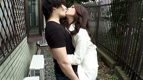 Making out after work leads to a public blowjob by Maki Hojo