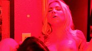 Two super hot girls have lesbian sex under dark red light