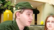 Army man lets another man fuck his gf in front of him