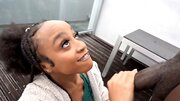Facefucking on the balcony with Louie Smalls and Mena Carlisle
