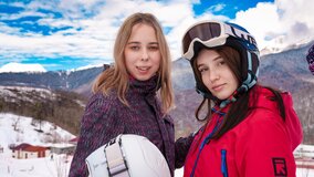 Hot Babes Warm Up Their Fingers in Their Hot Pussies After Skiing