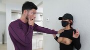 Redhead babe Kira Perez sucks and rides cock on the couch